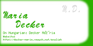 maria decker business card